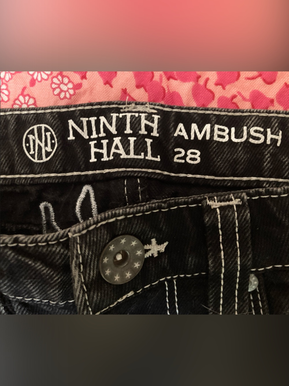 Women's Ninth Hall Ambush Black Boot Cut Jeans with Embroidered Pocket Detail - Picture 4 of 10